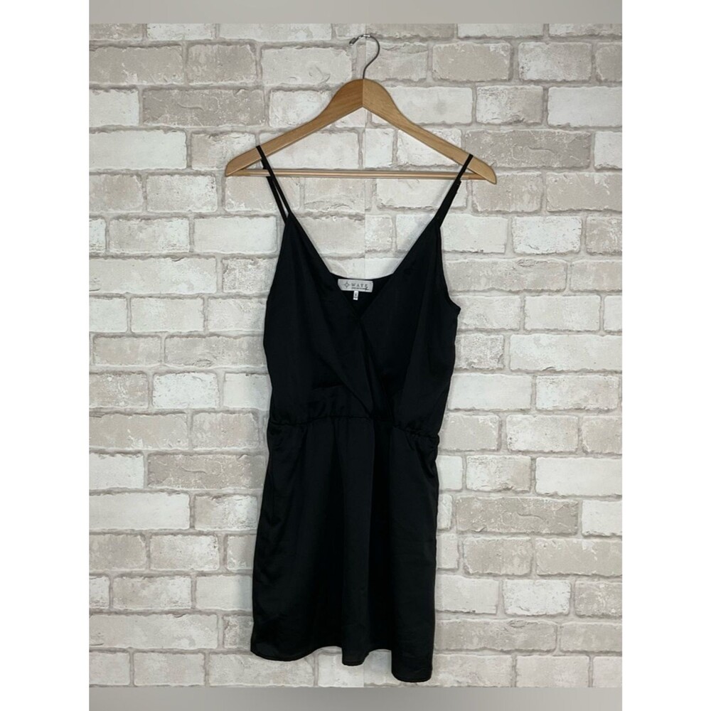 Wayf Black Spaghetti-Strap Mini Dress Size S